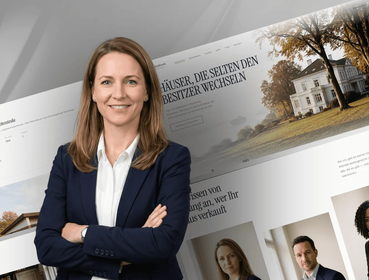 Website von Kaltenbrook Immobilien, im Browser